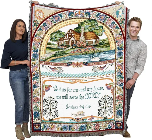 Vista 14 de Pure Country Weavers Great is Thy Faithfulness Blanket - Escrituras - Lamentaciones 3:23 - Tapiz cuadrado para regalo de regazo tejido de algodón