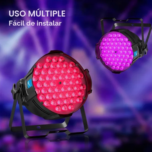 Vista 4 de Big Dipper Luces LED de escenario Par de luces 54X3W RGB multicolor brillante iluminación con sonido DMX activado maestro-esclavo luces elevadas