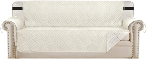 Vista 77 de H.VERSAILTEX Funda reversible para silla, protector de muebles antideslizante, resistente al agua, con correas elásticas de 2 pulgadas