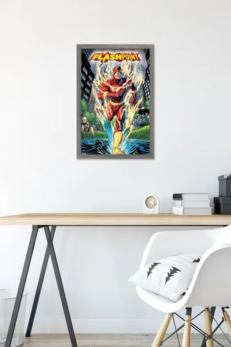 Vista 6 de Trends International DC Comics-The Flash-Flashpoint - Póster de pared, 14.725 x 22.375 pulgadas, versión enmarcada de madera de granero