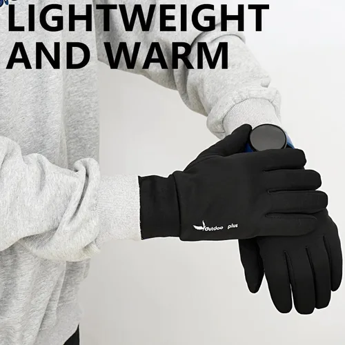 Vista 6 de outdoor plus Guantes de correr para hombres y mujeres, guantes térmicos para pantalla táctil, guantes de conducción para senderismo, ciclismo
