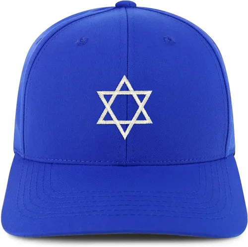 Vista 7 de Trendy Apparel Shop Gorra de béisbol bordada con símbolo de la estrella de David judía Negro