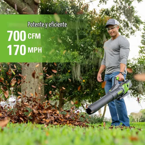 Vista 2 de Greenworks Pro Bare Tool - Soplador de hojas eléctrico inalámbrico de iones de litio de 60 voltios máximo, 610 CFM, GEN2 sin escobillas; Batería
