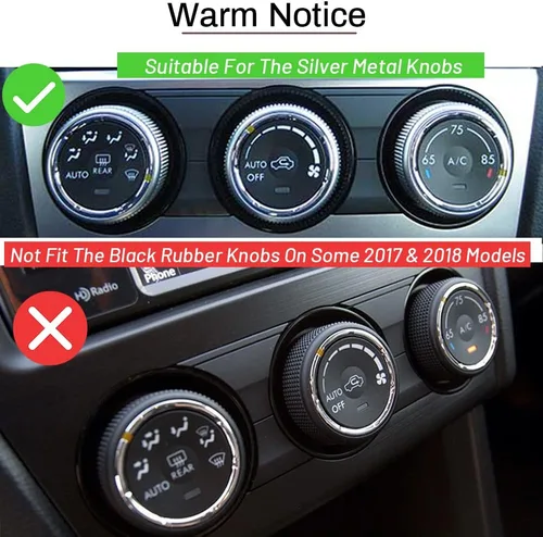Vista 4 de Para Subaru - Cubierta de perilla de CA, accesorio para interruptor de consola central, botón de control de volumen, ajuste de anillo compatible