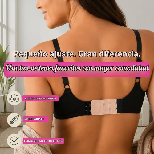 Vista 4 de Brah! Extender: 2 & 3 Hook Bra Extenders Strap, White/Beige/Black for Women