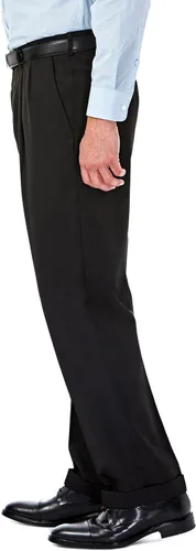Vista 2 de Haggar Mynx Gabardine pantalón plisado con cintura ajustable, invisible, para hombre.
