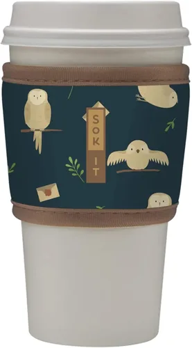 Vista 109 de Sok It HotSok Coffee & Tea - Funda de neopreno con aislamiento reutilizable (floral abstracto)
