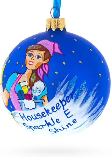 Vista 2 de Housekeeper (Maid) - Bola de cristal para Navidad, adorno de 3,25 pulgadas