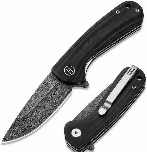 Vista 11 de Holtzman's Gorilla Survival Cuchillo plegable campesino con mango táctico G10, hoja de acero D2, juego de caja de regalo (negro) - Ideal para llevar