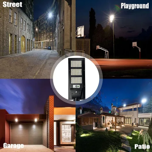 Vista 8 de Luces solares de calle de 30000 lm para exteriores, impermeables, 6000 K, luces de inundación solares con sensor de movimiento y control remoto