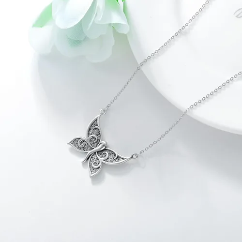 Vista 3 de Collar de cuerno italiano de plata de ley 925 con dije de cuerno italiano, amuleto de protección de buena suerte, joyería para mujeres y hombres
