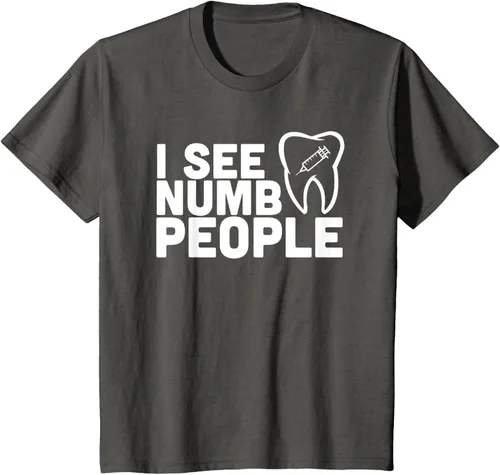 Vista 73 de I see Numb People - Camiseta de regalo para dentista dental, Negro, S