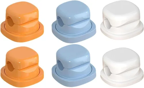 Vista 10 de Paquete de 6 organizadores de cables, clips magnéticos para organizar cables, organizador de cables magnéticos, soporte de almacenamiento con Negro