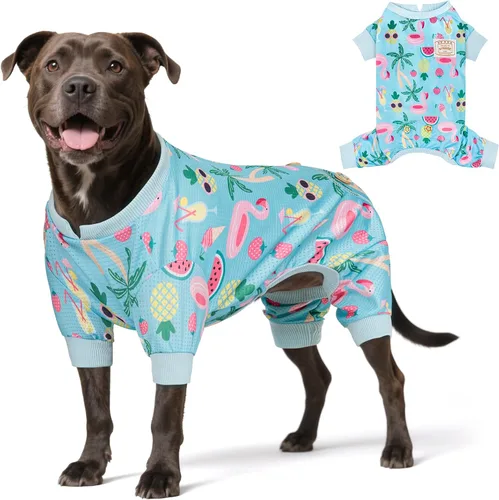 Vista 11 de KYEESE Pijamas para perros, pijamas ligeras para perros pequeños, pijamas de malla transpirable para perros, ropa de una sola pieza suave, cómoda