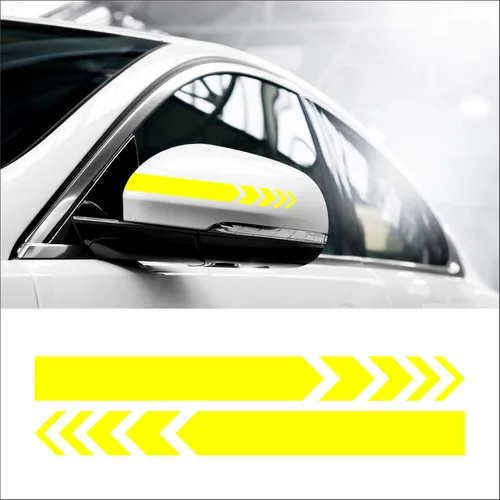 Vista 10 de Juego de 2 calcomanías gráficas de vinilo para espejo lateral de automóvil, SUV, calcomanías de rayas de 8 pulgadas de ancho (negro)