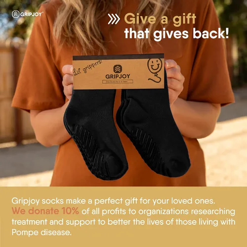 Vista 5 de Gripjoy Toddler Socks with Grippers, Non-Slip for Kids, Enhanced Stability, Comfortable Cotton - 4 Pairs