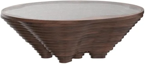 Vista 5 de by Papella Design, Mesas de centro de nogal natural Veener para sala de estar, mesa rústica, mesa de centro para sala, mesa central, mesa