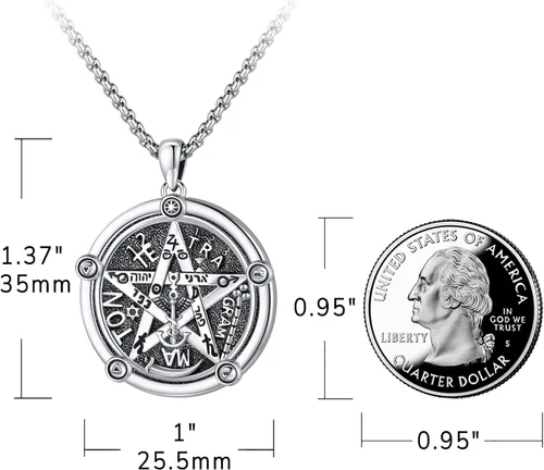Vista 2 de Joyería Mágica para Mujeres y Hombres Nudo de Bruja Plata 925 Original Collar de Nudo de Bruja Tetragrammaton Hecate Collar Lilith Collar Pentagrama