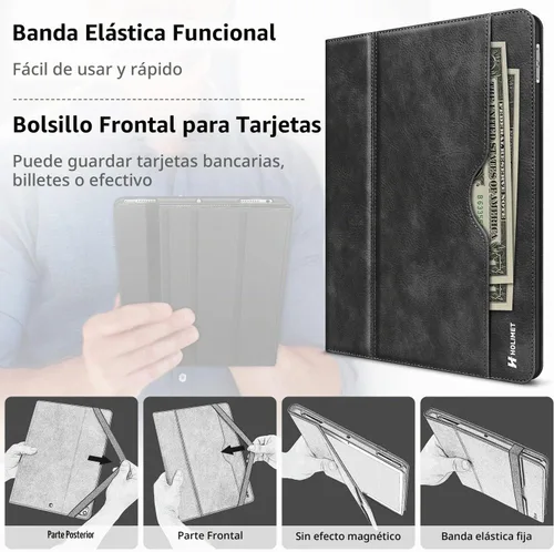 Vista 2 de H HOLIMET Funda para iPad de 9ª generación (2021) iPad de 8ª/7ª generación Negro