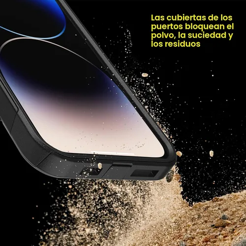 Vista 6 de OtterBox Funda para iPhone 14 Pro Max (solamente) de la serie Commuter - Negro, delgada y resistente, apta para bolsillo, con protección de puerto