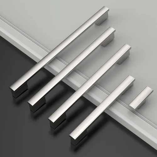 Vista 2 de Paquete de 12 manijas de níquel satinado cepillado de 5 pulgadas (5.039 in) para gabinetes de cocina, tiradores de cajones de cocina, accesorios