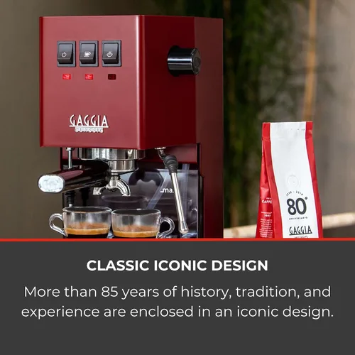 Vista 3 de Gaggia RI9380/47 Classic Pro - Máquina de café expreso, 1.3 litros, color rojo cereza