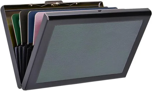 Vista 12 de EASTNIGHTS Rfid - Tarjetero delgado de metal para tarjetas de visita, estuche pequeño para hombres y mujeres, Negro-eyw, Tarjetero delgado