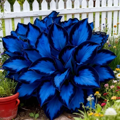 Vista 3 de Más de 365 semillas de Hosta para plantar plantas Hosta azules tolerantes a la sequía, raíces desnudas de Hosta perennes en forma de corazón