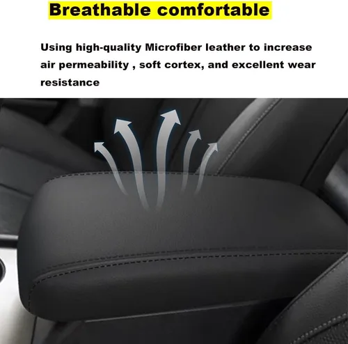Vista 7 de Blazeray para Kia Optima 2016-2020 Funda para el reposabrazos de la consola central, de piel, antiarañazos, impermeable, protector de reposabrazos