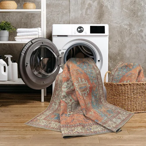 Vista 14 de GLN Rugs Traditional Collection - Alfombra de felpilla lavable a máquina, tradicional lavable, antideslizante, alfombra de felpilla de pelo corto
