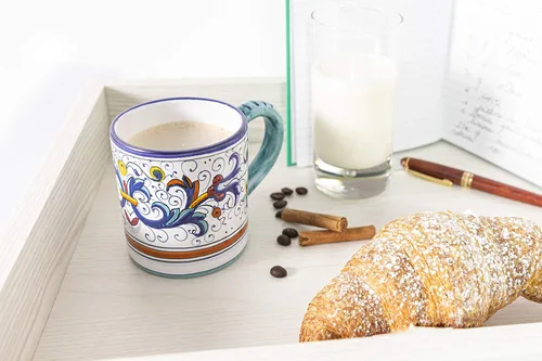 Vista 6 de Fima Ricco Deruta Blu - Taza de cerámica italiana hecha a mano, cerámica italiana Deruta, taza pintada, cerámica italiana, hecha en Italia, taza