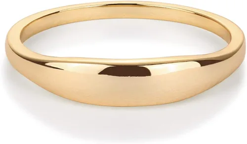 Vista 3 de PAVOI 14K Gold Plated Chunky Signet Ring for Women Women's Stackable Bands