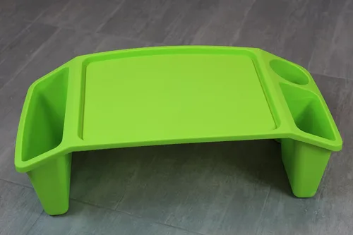 Vista 3 de Basicwise QI003253G Bandeja de escritorio para niños, mesa de actividades portátil, Verde, 1 pieza