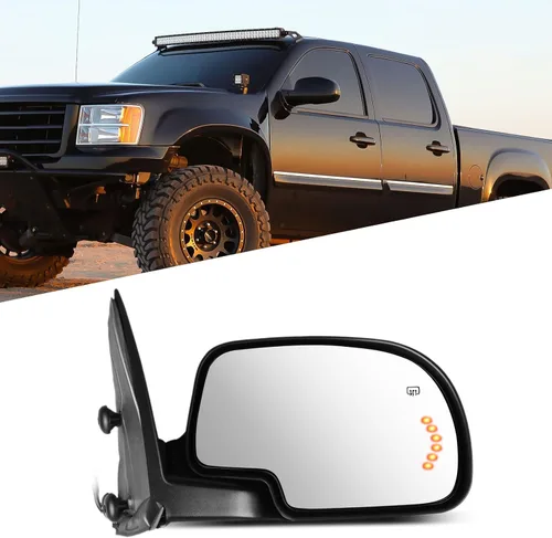 Vista 21 de Conjunto de espejo lateral del conductor o del pasajero para Ford F150 F250 F350 plegable manual, sin calefacción, color negro liso, paquete de 1
