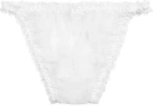 Vista 2 de Satini Bragas de bikini para mujer con volantes transparentes