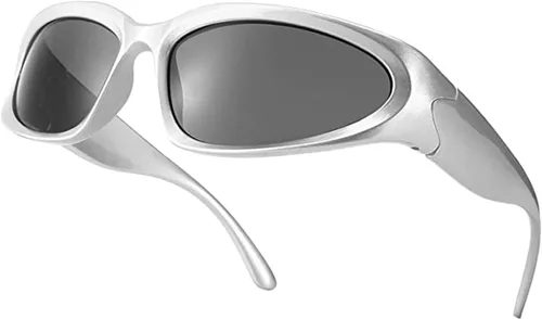 Vista 17 de LASPOR Gafas de sol deportivas envolventes para mujeres y hombres, lentes deportivos Y2K