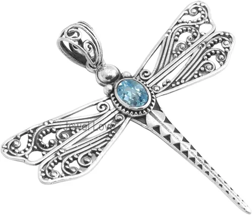 Vista 29 de Collar de plata de ley 925 para mujer, collar con colgante de piedras preciosas auténticas, collar con colgante hipoalergénico para regalo