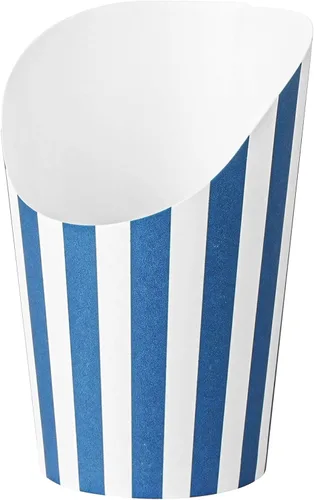 Vista 11 de Restaurantware Bio Tek - Recipientes de papas fritas de 12 onzas, 100 tazas desechables de charcutería, diseño inclinado, redondo, a rayas