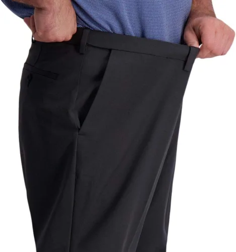 Vista 4 de Haggar Mens Cool Right Performance Flex Solid Classic Fit Flat Front Pant-Reg. And Big And Tall