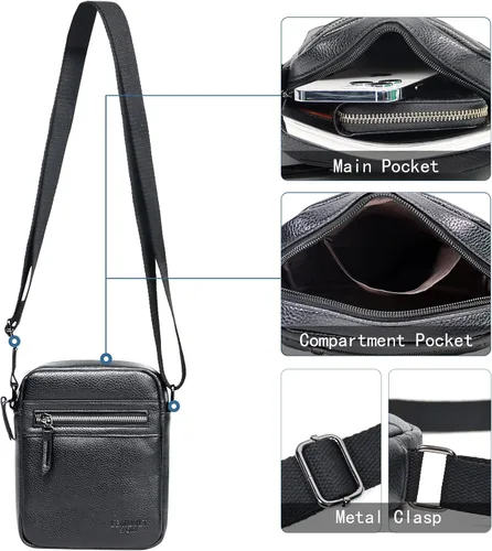 Vista 5 de LEMUVLT Bolso bandolera pequeño para hombre bolso de hombro para hombre bolso de cuero para mensajero regalo para hombre 836522