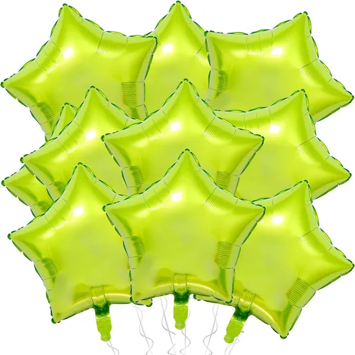 Vista 25 de Globos de papel de aluminio con forma de estrella de arena beige, marrón y blanco, 10 globos de Mylar en forma de estrellas de 18 pulgadas