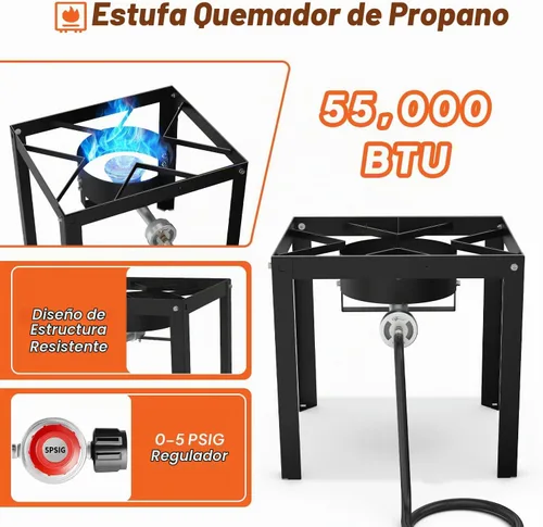 Vista 2 de Freidora de propano de 18 cuartos Freidora de pescado para exteriores con 2 cestas, pinzas, tapa, tapa y termómetro Freidora de aluminio