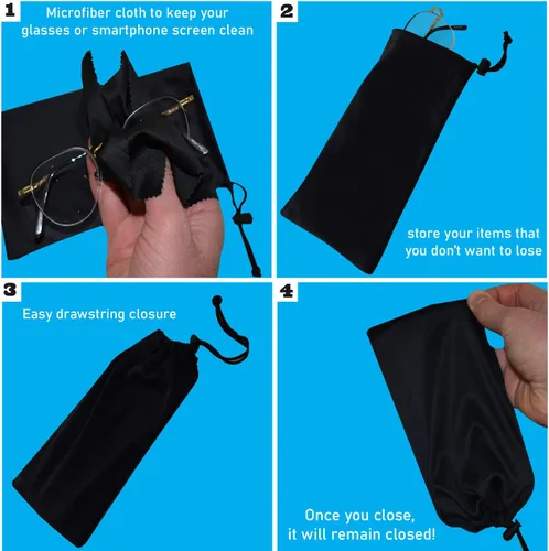 Vista 4 de Funda para gafas de sol y funda para teléfono con cierre de cordón