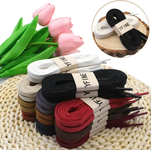 Vista 6 de Cordones planos encerados para zapatos zapatos deportivos para hombres y mujeres botas - 2 pares