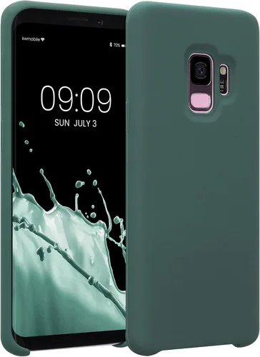 Vista 249 de kwmobile Funda compatible con Samsung Galaxy S9 - Funda de silicona TPU con acabado suave - Blue Reef