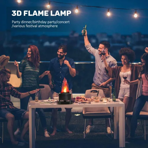 Vista 2 de Luz de llama LED electrónica, lámpara de llama falsa 3D de 110 V, lámpara de fuego falsa artificial, luz de efecto de escenario para Halloween