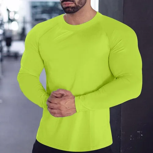 Vista 52 de Camisas de compresión atléticas de manga larga para hombre, capa base, camisa de entrenamiento atlético, camisas de compresión, camisetas deportivas