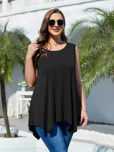 Vista 2 de Belaroi, camiseta sin mangas, cómoda de tamaño grande, para mujer