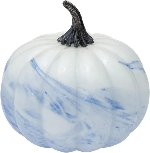 Vista 25 de Boston International Calabaza de cristal para otoño, cosecha, Acción de Gracias, decoración de mesa de vidrio soplado a mano, pequeño, remolino