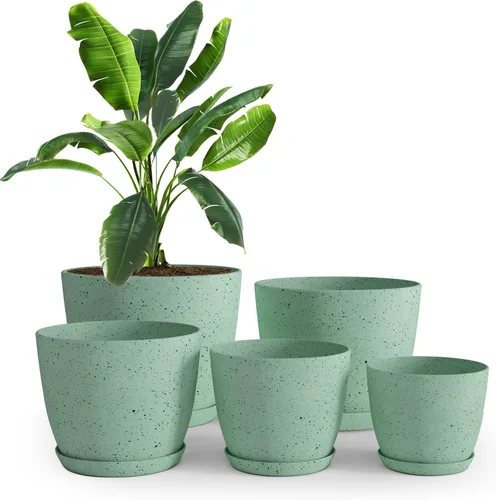 Vista 19 de Utopia Home - Macetas de Interior con Drenaje - Macetas de Flores de 7/6.6/6/5.3/4.8 Pulgadas para Plantas de Interior - Juego de 5 Macetas